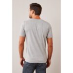LA Heather Grey Basic Round Neck T-Shirt.