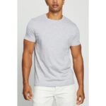 LA Heather Grey Basic Round Neck T-Shirt.