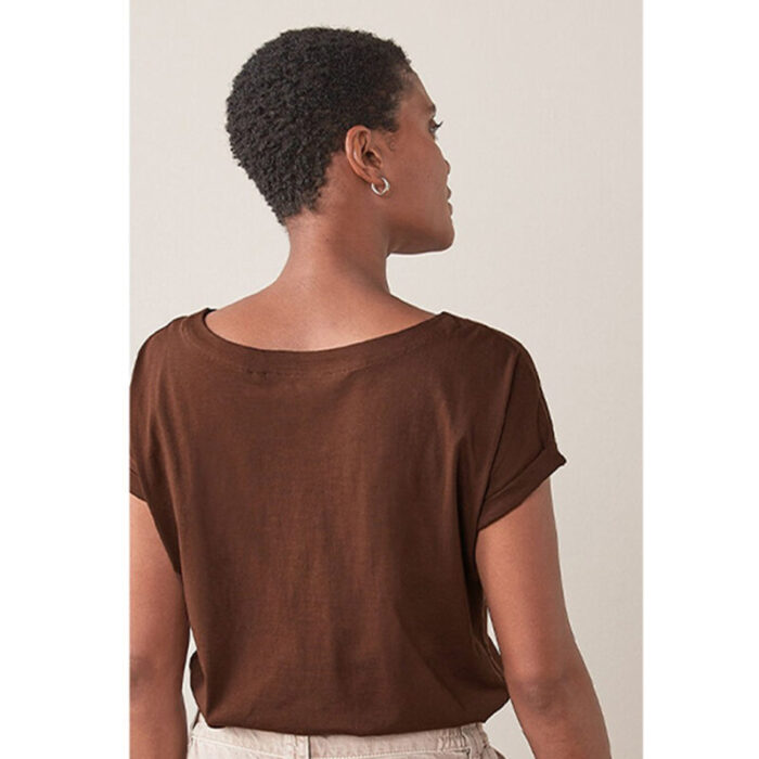 Dark Brown Basic Round Neck T-Shirt