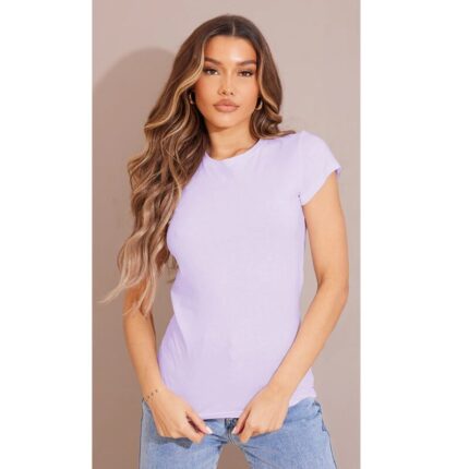 Lilac Basic Round Neck T-Shirt