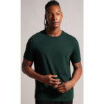 LA Bottle Green Blank Basic Round Neck T-Shirt.