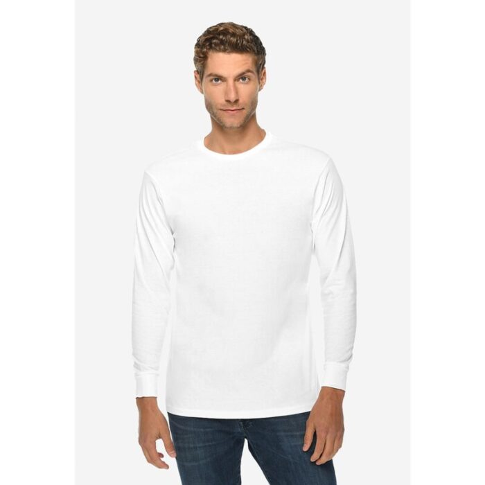 LA White Basic Round Neck Long Sleeves T-Shirt.