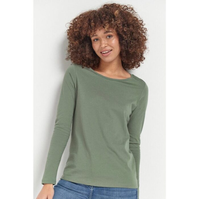 Mint Green Basic Round Neck Long Sleeves T Shirt