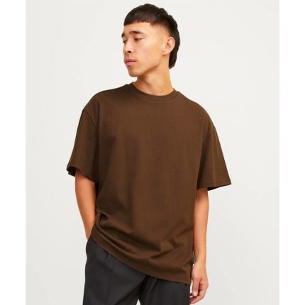 SM Chocolate Brown Oversized Basic Round Neck T-Shirt