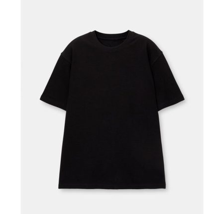 SM Black Ottoman Basic Round Neck T-Shirt