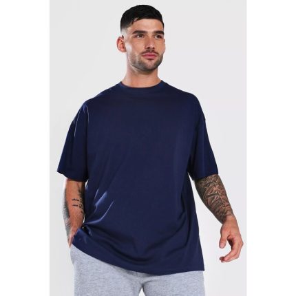 LA Navy Oversized Basic Round Neck T-Shirt.