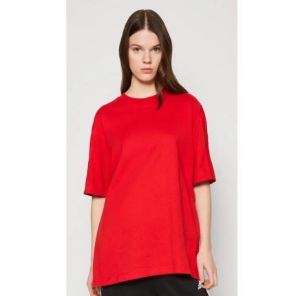 Red Oversized Basic Round Neck T-Shirt