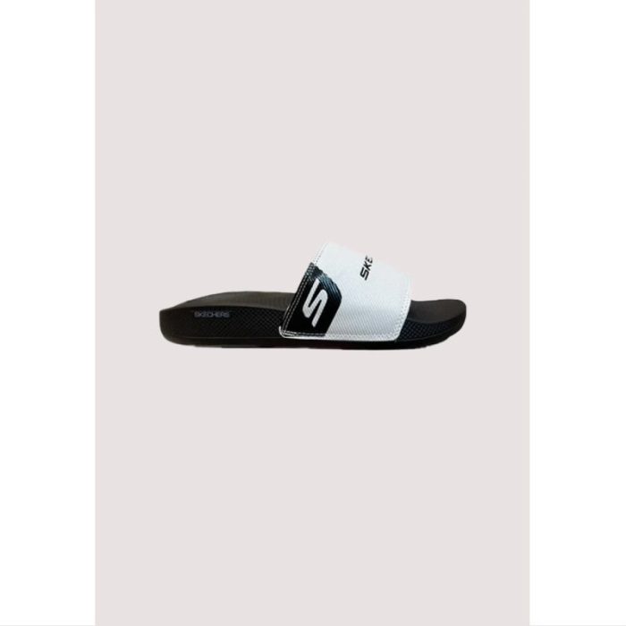 SKECHERS WHITE-BLACK COMFORT SOFT SLIPPER