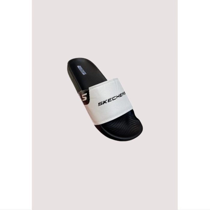 SKECHERS WHITE-BLACK COMFORT SOFT SLIPPER