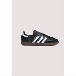 ADIDAS SAMBA OG WOMENS CLOUD BLACK- WHITE STRIPE SHOES.