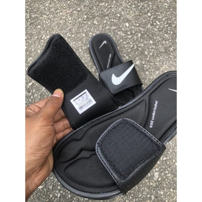 NIKE FULL BLACK COMFORT FOOTBED SLIPPER