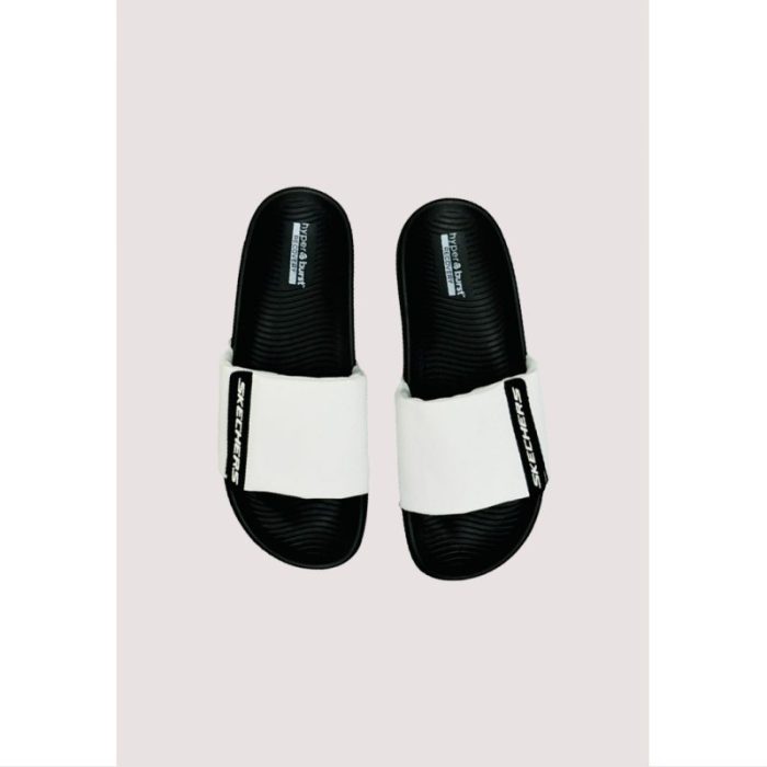 SKECHERS WHITE-BLACK HYPER BURST SOFT SLIDE D1 (PREMIUM-QUALITY)