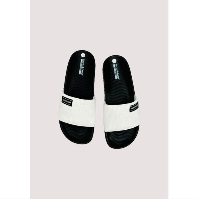 SKECHERS WHITE-BLACK HYPER BURST SOFT SLIDE D2 (PREMIUM-QUALITY)