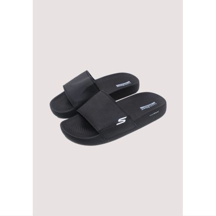 SKECHERS LOGO S BLACK HYPER BURST SOFT SLIDE (PREMIUM-QUALITY)