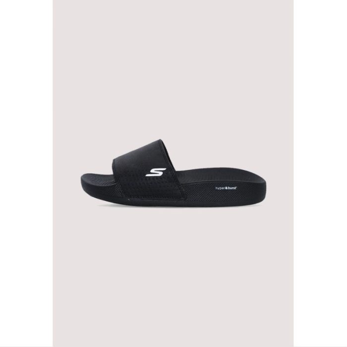 SKECHERS LOGO S BLACK HYPER BURST SOFT SLIDE (PREMIUM-QUALITY)