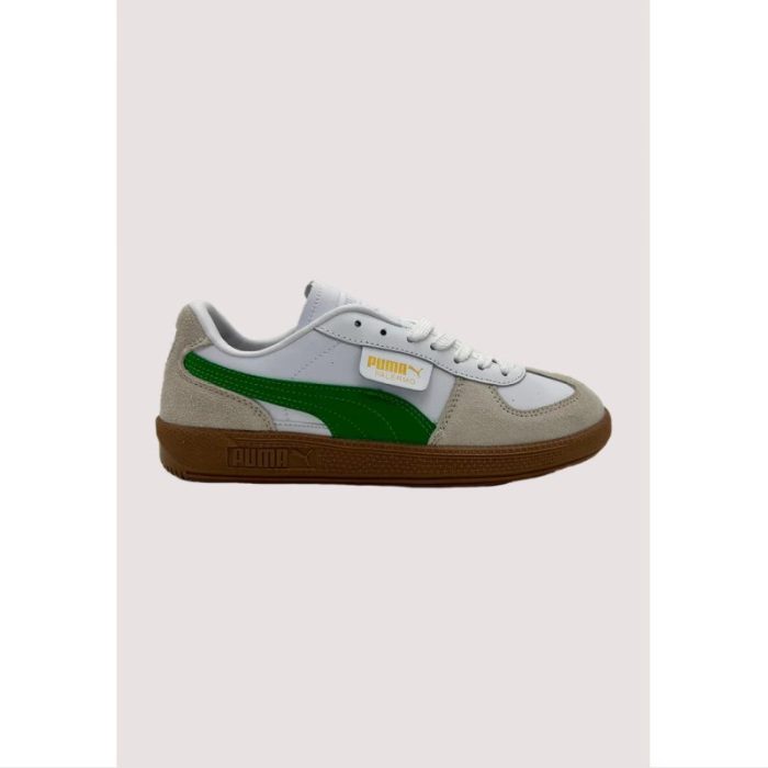 PUMA PALERMO WHITE & GREEN GUM SHOES