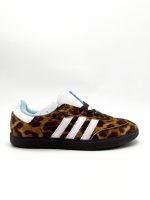 ADIDAS SAMBA OG BROWN LEOPARD PRINT WOMENS SHOES.