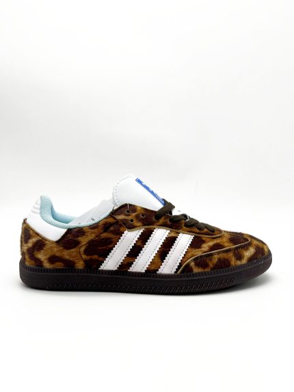 ADIDAS SAMBA OG BROWN LEOPARD PRINT WOMENS SHOES.
