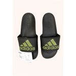 ADIDAS BLACK GREEN PRINTED LOGO SLIDE