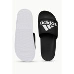 ADIDAS BLACK WHITE PRINTED LOGO SLIDE