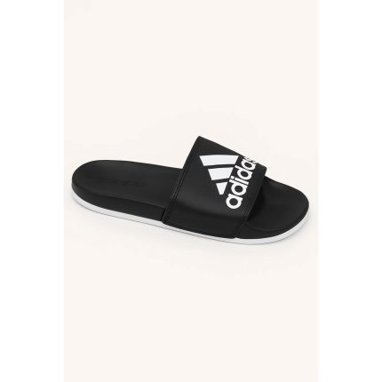 ADIDAS BLACK WHITE PRINTED LOGO SLIDE