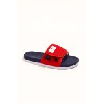 LITE RED QUILTED STRAP SLIDES – NAVY BLUE BASE