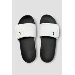LITE WHITE QUILTED STRAP SLIDES – BLACK BASE