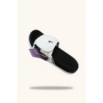 LITE WHITE QUILTED STRAP SLIDES – BLACK BASE