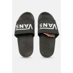 VANS OF THE WALL ALL BLACK WHITE LOGO SLIDE