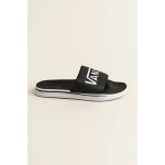 VANS OF THE WALL ALL BLACK WHITE LOGO SLIDE
