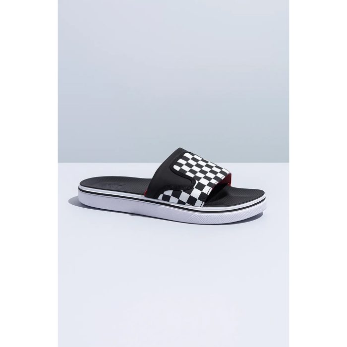 VANS OF THE WALL BLACK WHITE CHECKER SLIDE