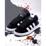 ADIDAS CAMPUS 00S ALL BLACK WHITE STRIPE SUEDE.