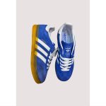 ADIDAS GAZELLE INDOOR INDIGO BLUE SUEDE WHITE WITH GOLDEN GUM SOLE - Image 2