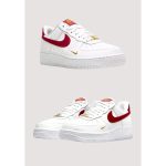 NIKE AIR FORCE 1 LOW PURE WHITE-RED SHOES.