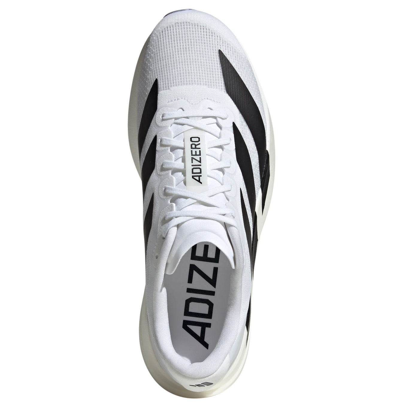 ADIZERO EVO SL WHITE BLACK EXTRA SOFT LIGHTWEIGHT SHOES.