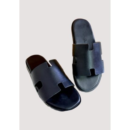 HERMÈS IZMIR BLACK SLIDE MEN D2