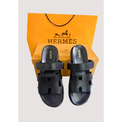 HERMÈS IZMIR BLACK SLIDE MEN D1