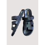 HERMÈS IZMIR BLACK SLIDE MEN D1
