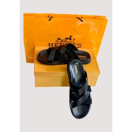 HERMÈS IZMIR BLACK SLIDE MEN D3