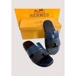 HERMÈS IZMIR TWO TONE BLACK NAVY SLIDE MEN