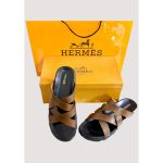 HERMÈS IZMIR BLACK-BROWN SLIDE MEN