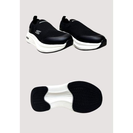 SKECHERS BLACK-WHITE SLIP ON WOMEN SHOES