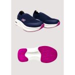 SKECHERS NAVY PINK-WHITE SLIP ON WOMEN SHOES