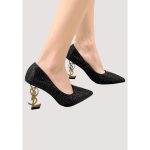 YSL BLACK PEARL SAINT LAURENT PUMP LUXURY HEEL