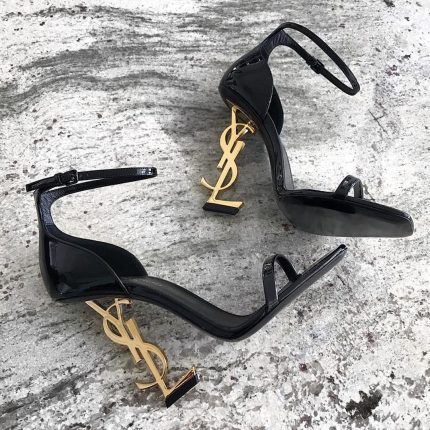 YSL BLACK AND GOLDEN OPYUM SAINT LAURENT HEEL