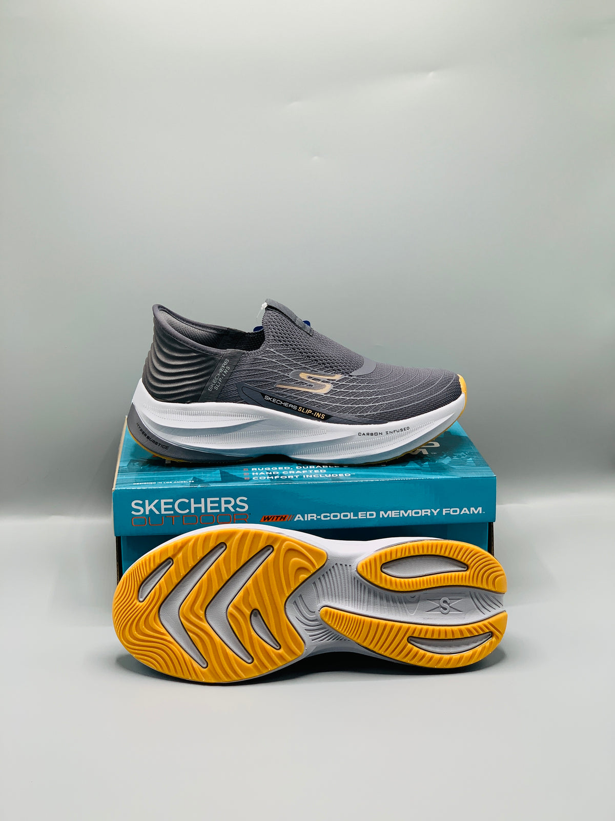 IMG_2647_JPG SKECHERS SLIP IN ARCHFIT 'CARBON INFUSED' DARK GREY SHOES