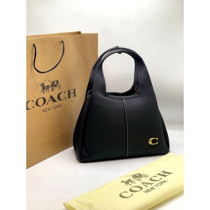 COACH LANA O DARK BLACK WHITE MINI TOTE SHOULDER BAG 23.