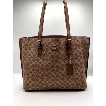 COACH MOLLIE BROWN GRAND TOTE SIGNATURE CANVAS.