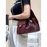 CNEL CAVIAR MAROON MINI 25 SMALL HANDBAG. - Image 2