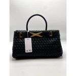 JW PEI ELORA WOVEN TOTE BLACK HANDBAG.